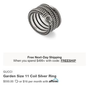 Gucci snake coil ring